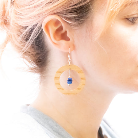 Walden Run Lapis Lazuli Hoop Ash Earrings