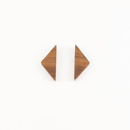 Walden Run Obtuse Stud Walnut Earrings