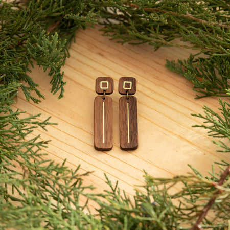 Walden Run Ray Luminous Stud Walnut Earrings