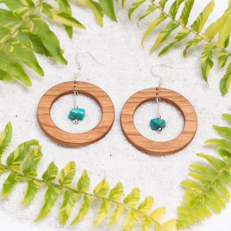 Walden Run Cherry Turquoise Hoop Earrings