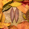 Walden Run Leaf Luminous Walnut and Brass Earrings