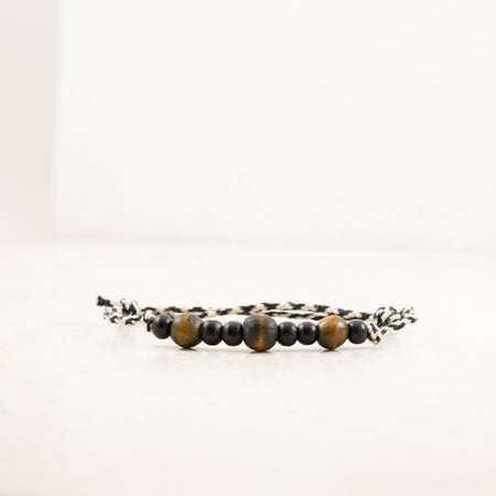 Walden Run Smokey Hemp Bracelet Black and Green Wood Beads